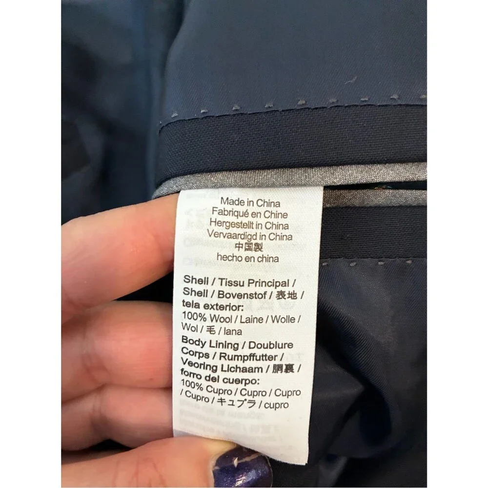 J.Crew Loro Piana Ludlow Classic Fit  wool Navy Blue Blazer Sport coat 48R
